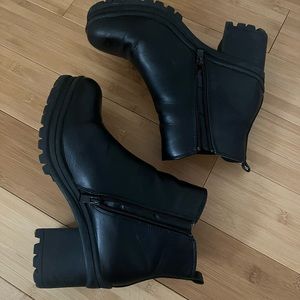 black platform boots